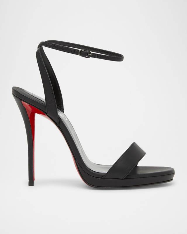 Miss Z Leather Red Sole Ankle-Strap Sandals